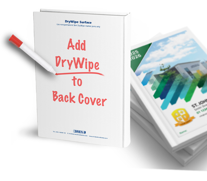 Add Drywipe to the back of your diary cover.