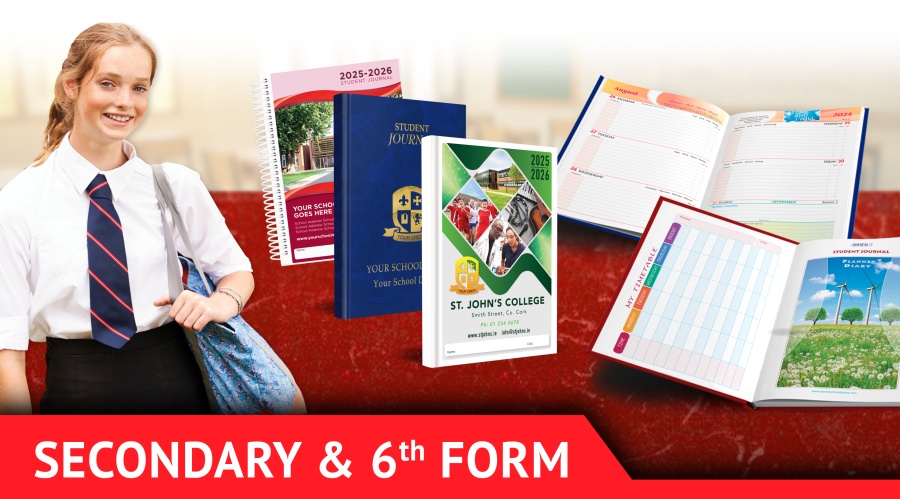 Secondary and Sixth Form - Customised Journals and planners designed for school students.